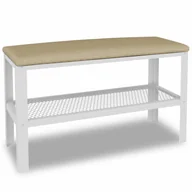 Ławki do przedpokoju - Nowoczesne siedzisko z metalowym stelażem biały + jasny beż K1-K67 - miniaturka - grafika 1