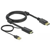 Kable komputerowe i do monitorów - Delock KABEL HDMI > DP M/M 4K 1M ZASILANY USB 85963 Zamów do 16:00 wysyłka kurierem tego samego dnia! 85963 - miniaturka - grafika 1