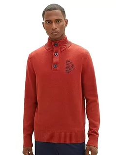 Swetry męskie - TOM TAILOR sweter męski, 14302 - Velvet Red, 3XL - grafika 1