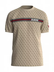 Męski t-shirt z nadrukiem Guess Jamey T-shirt - beżowy - GUESS - Koszulki sportowe męskie - miniaturka - grafika 1