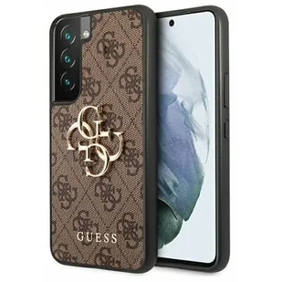 Guess Etui 4G guessBig Metal Logo do Samsung Galaxy S22 BrązowyGUHCS22S4GMGBR - Etui i futerały do telefonów - miniaturka - grafika 1
