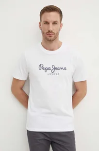 Pepe Jeans t-shirt bawełniany ABEL męski kolor biały z nadrukiem PM509428 - Koszulki męskie - miniaturka - grafika 1
