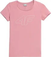 Bluzki damskie - T-shirt damski 4F SS23TTSHF583 - jasny róż XS - miniaturka - grafika 1