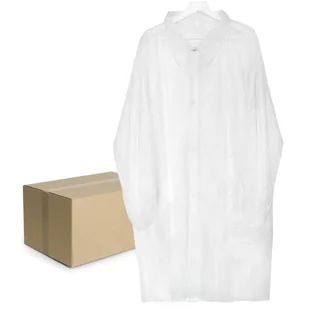 Fartuch jednorazowy biały XXL na napy (flizelina 22g) 100szt - Odzież medyczna - miniaturka - grafika 1