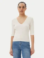 Swetry damskie - Morgan Sweter 251-MCHAMPI Beżowy Slim Fit - miniaturka - grafika 1