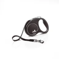 Smycze dla psów - Flexi Smycz oryginalna Black Design czarna L 5m do 50kg taśma 803410 - miniaturka - grafika 1