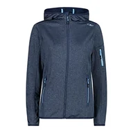 Kurtki damskie - CMP damska kurtka Knit-Tech ze stałym kapturem, Blue-Lighter, 40 - miniaturka - grafika 1