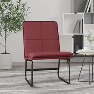 Krzesła - Krzesło wypoczynkowe, czerwone, 54x75x76 cm, sztuczna skóra - miniaturka - grafika 1