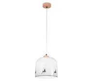 Lampy sufitowe - Kolarz A1352.31.Gr.100- Żyrandol na lince NONNA 1xE27/60W/230V jeleń dąb/biały/szary - miniaturka - grafika 1