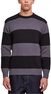 Bluzy męskie - Urban Classics Męska bluza w paski Heavy Oversized Striped, czarny/ciemny cień, 5XL - grafika 1