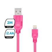 Kable USB - EXC Kabel USB 2.0 eXc WHIPPY USB A M Lightning 8-pin M 2m różowy KKE0KKBU00X0 - miniaturka - grafika 1