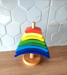 Drewniana Tęcza Układanka dla Dzieci - Zabawki interaktywne dla dzieci - miniaturka - grafika 1