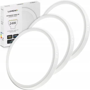 3x Panel plafon sufitowy Led Natynkowy Okrągły 24W 2160lm Niemruga CCD Slim - Lampy sufitowe - miniaturka - grafika 1