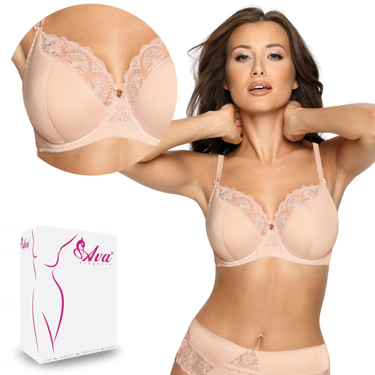 Biustonosz Semi Soft Av 1921 Półusztywniany Beżowy 65F