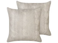 Poduszki dekoracyjne - 2 bawełniane poduszki dekoracyjne 45 x 45 cm beżowoszare CONSTYLIS - miniaturka - grafika 1