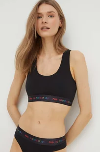 Fila biustonosz sportowy kolor czarny wzorzysty - Bielizna sportowa damska - miniaturka - grafika 1