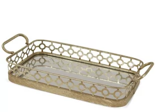 Taca metal kolor złoty waga 1,43kg wys.9,5cm - Tace i patery - miniaturka - grafika 1
