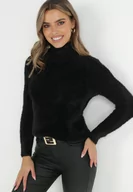 Swetry damskie - Czarny Wełniany Golf Mihn - miniaturka - grafika 1