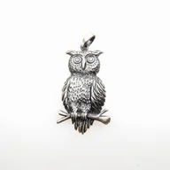 Naszyjniki - Zawieszka srebrna- Sowa średnia szara - miniaturka - grafika 1