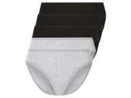 Majtki damskie - esmara® Figi damskie z bawełną, 5 par (XS(32/34), Czarny/ szary) - miniaturka - grafika 1