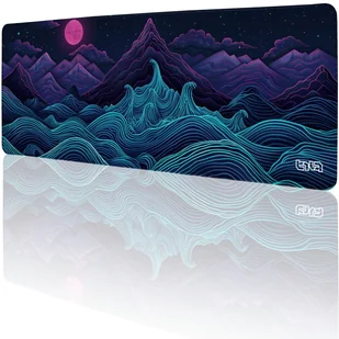 DUŻA PODKŁADKA POD MYSZKĘ Retrowave Mountains 80x30 TILT Wytrzymała - Podkładki pod mysz - miniaturka - grafika 1