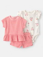 Body dla niemowląt - carter's 3-częściowy zestaw w kolorze jasnoróżowo-kremowym - miniaturka - grafika 1