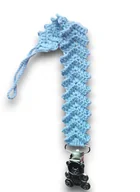 Akcesoria do smoczków - Zawieszka do smoczka szydełkowa dla niemowląt Niebieska MikaGift - miniaturka - grafika 1