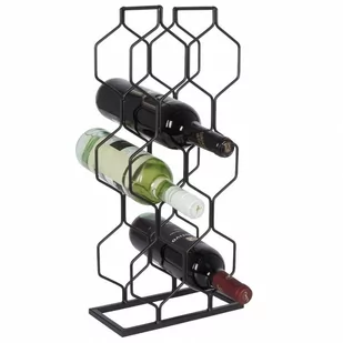 Stojak metalowy czarny wino regał szafka półka na wina 8 butelek 23x11x48 cm kod: O-229031 - Pozostałe akcesoria barmańskie - miniaturka - grafika 1