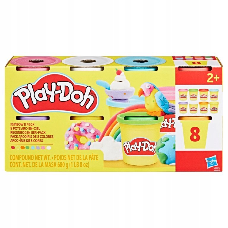 Play-Doh ciastolina zestaw 8 Tub Rainbow 8-pack tęczowe kolory Hasbro G0691
