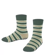 Skarpetki dla dzieci - FALKE Unisex dziecięce skarpetki do kapci Simple Stripes ekologiczna bawełna antypoślizgowe wypustki 1 para, zielone (Dark Jade 7248), 31-34, zielony (Dark Jade 7248), 31-34 - miniaturka - grafika 1