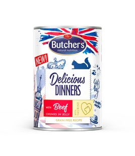 BUTCHER'S Delicious Dinners w galaretce 12x400g (kot) Mix smaków - Mokra karma dla kotów - miniaturka - grafika 3