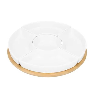 Półmisek Fincan Z Białymi Miseczkami 30 Cm Homla - Miski i półmiski - miniaturka - grafika 1