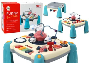 Interaktywny Stolik Edukacyjny 2w1 Kosmos Pianinko Panel Niebieski - Zabawki interaktywne dla dzieci - miniaturka - grafika 1