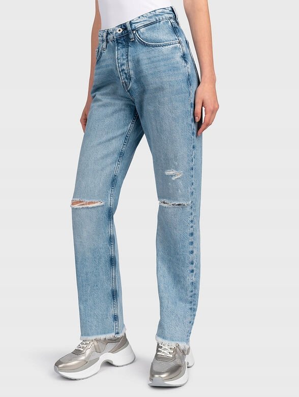 Pepe Jeans Jeansy Z Dziurami Niebieskie 24/30 P9D