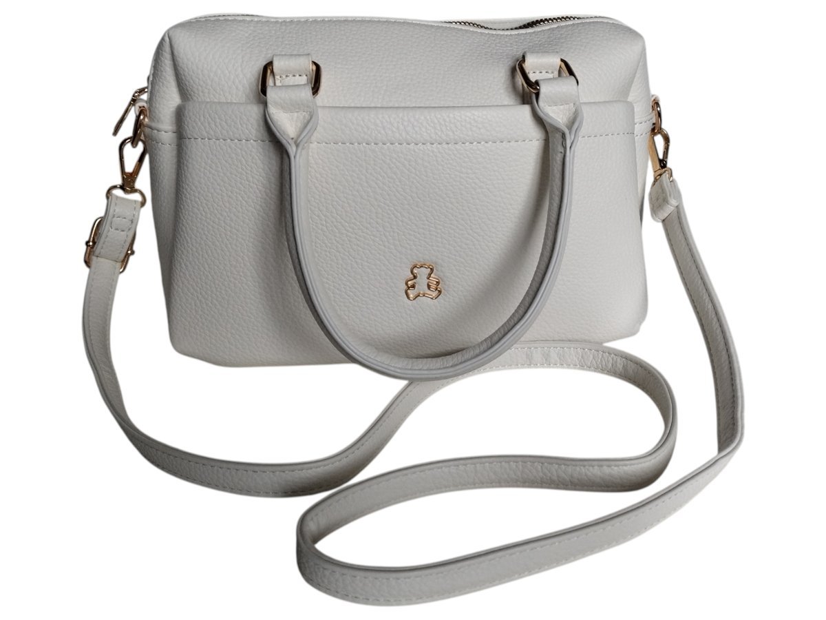 Torebka Damska, Miejska Listonoszka Na Ramię Z Saszetką, Eko-Skóra, Biały