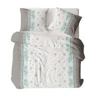 Pościel - KARO Pościel z kory 160x200 szara biała niebieska jasna paski kwiaty 1606N 137/3 Bielawa - miniaturka - grafika 1