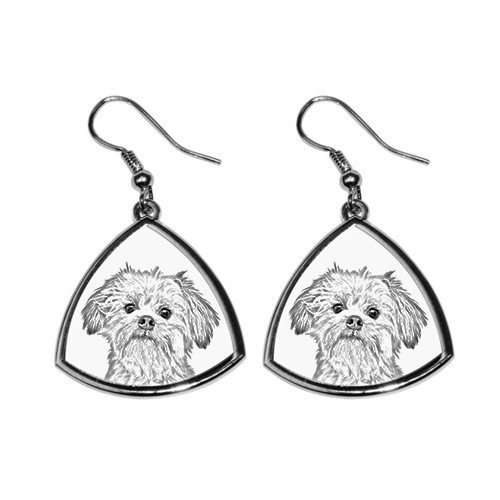 Lwi piesek Trójkątne kolczyki z nadrukiem, grafiką