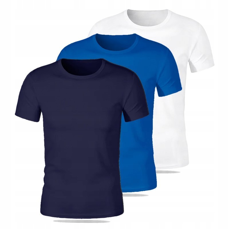 KOSZULKA SPORTOWA MĘSKA T-SHIRT ZESTAW 3 PAK BAWEŁNIANA MARKOWA ORYGINAŁ