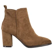 Botki damskie - Sergio Leone Zamszowe Botki khaki - miniaturka - grafika 1