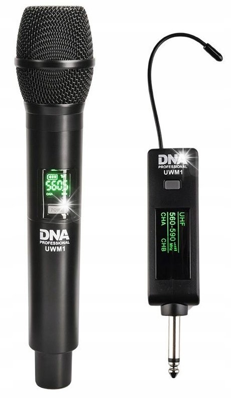 Mikrofon DNA Bezprzewodowy mikrofon dynamiczny + odbiornik fal UHF zestaw DNA UMW1
