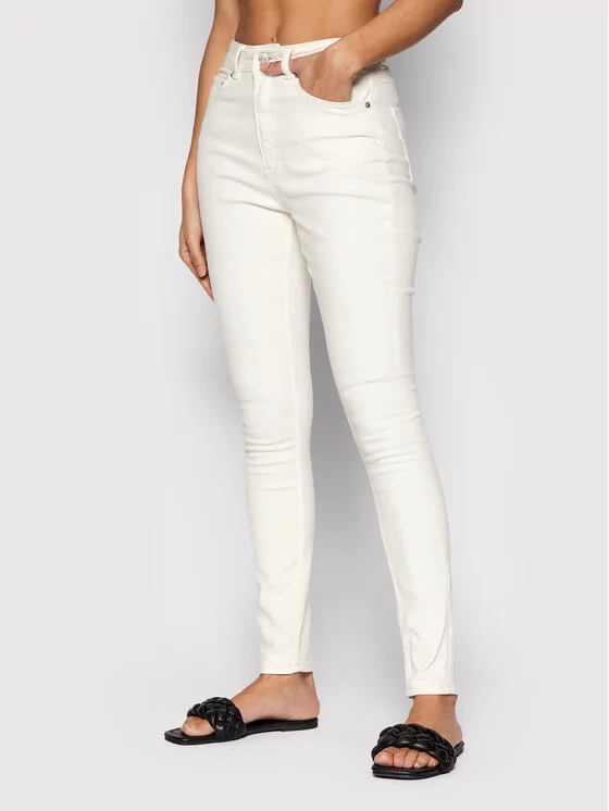 JJXX Jeansy Vienna 12204489 Biały Skinny Fit