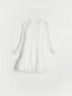 Reserved - Tiulowa sukienka - biały - Sukienki i spódniczki dla dziewczynek - miniaturka - grafika 1