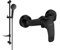 Zestawy baterii łazienkowych - Mexen Fabia DF05 bateria prysznicowa z zestawem prysznicowym, czarna - 74654DF05-70 - miniaturka - grafika 1