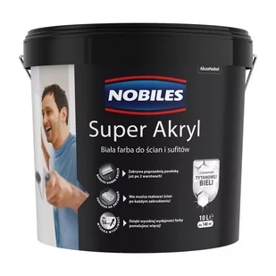 Farba Nobiles Super Akryl biała 10 l - Farby wewnętrzne Farba Nobiles Super Akryl biała 10 l - Farby wewnętrzne - miniaturka - grafika 1