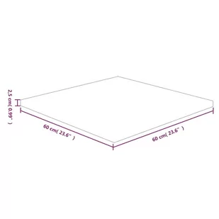 Kwadratowy blat do stolika, 60x60x2,5 cm, surowe drewno dębowe - Blaty meblowe i parapety okienne - miniaturka - grafika 5