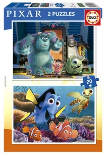Educa, Puzzle, Disney, Potwory i spółka / Gdzie jest Nemo, 2 x 20 el. - Puzzle - miniaturka - grafika 1