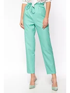 Spodnie damskie - Nife Spodnie w kolorze turkusowym - miniaturka - grafika 1