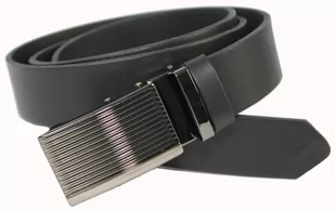 Pasek Męski Skórzany Arucce (PL) Skóra Licowa EXTRA 35 mm CZARNY Gładki Klamra Samozaciskowa SREBRNA 7 - Paski - miniaturka - grafika 4