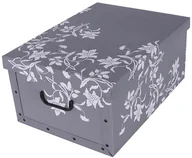 Pudła i pojemniki do przechowywania - MISS SPACE Pudełko kartonowe MAXI BAROKOWE KWIATY-SZARE - miniaturka - grafika 1