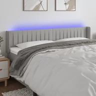 Inne meble do sypialni - Lumarko Zagłówek do łóżka z LED, jasnoszary, 183x16x78/88 cm, tkanina - miniaturka - grafika 1